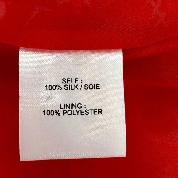 TANYA TAYLOR Red Printed Silk Mini Ruffle Dress Short Sleeve Coastal Chic Size 2 - Picture 6 of 7